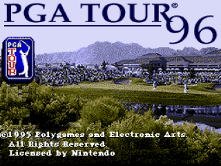 PGA Tour 96 title screen for Super Nintendo